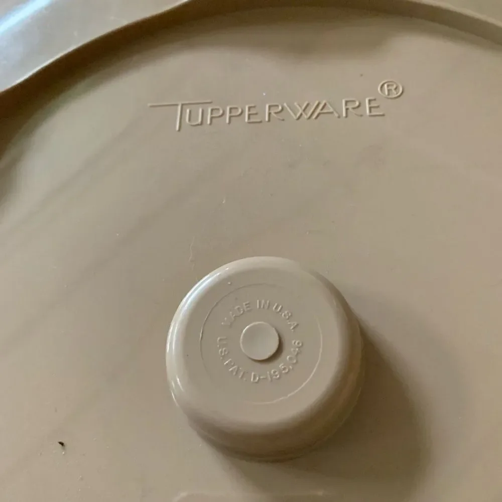 Vintage Tupperware Chip Dip Brown White Platter 492-2